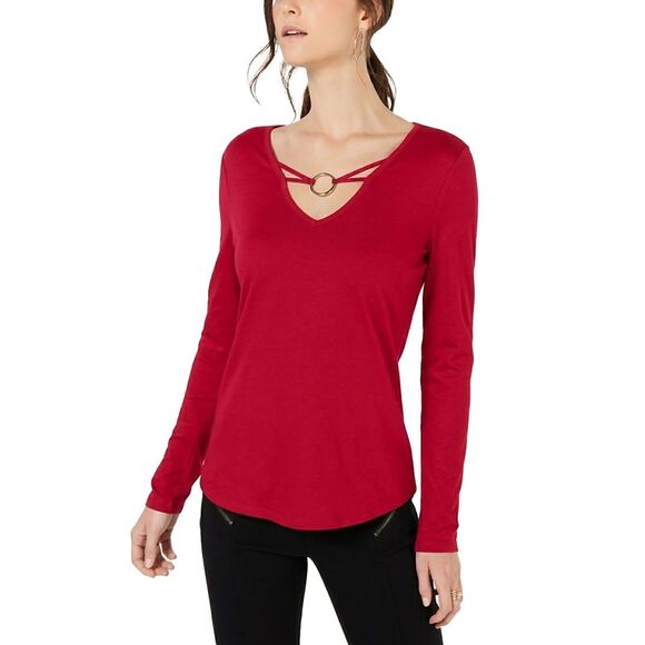 INC International Concepts Shoes - INC Embellished V-Neck Top